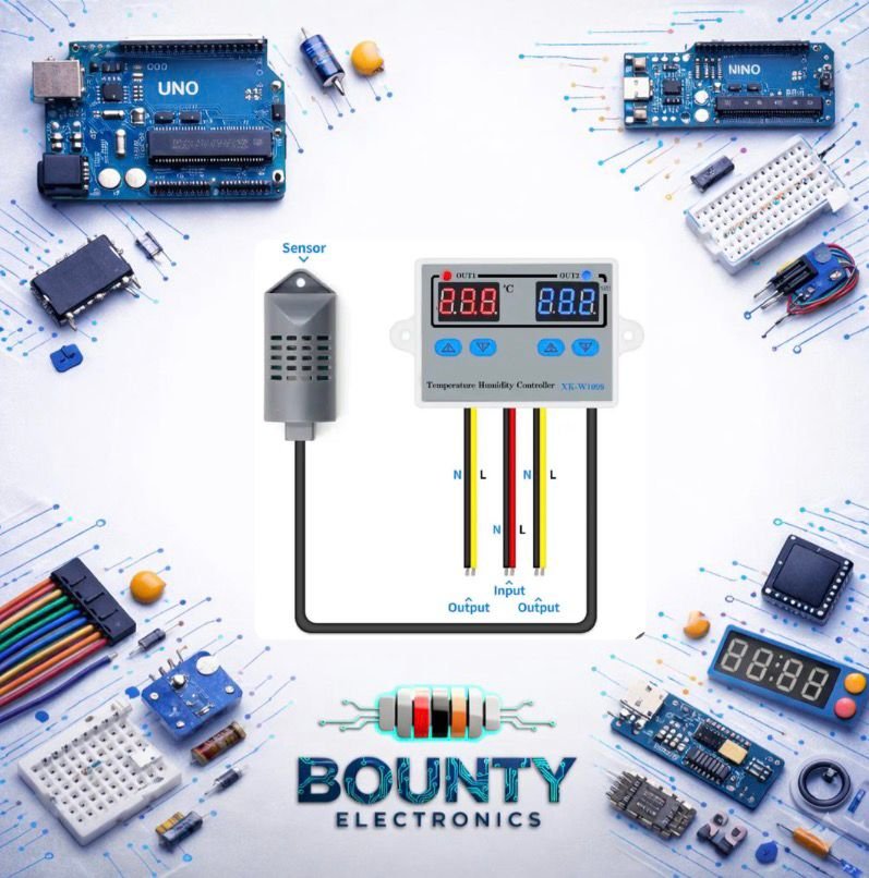 وحدة منظم الحرارة والرطوبة W1099 220V