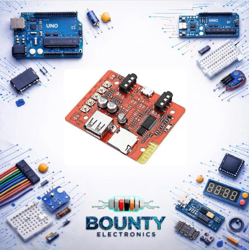 وحدة تشغيل ملفات MP3 PLAYER بتقنية البلوتوث مع مدخل AUX أحمر اللون