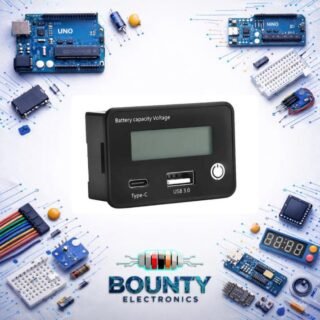 وحدة مؤشر سعة البطارية8V-30V مع رسم بياني شريطي ومؤشر للجهد،USB و TYPE-C